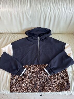 Zara Set Black Half-Zip Sweater with Silver Ring Zipper and Matching Pant